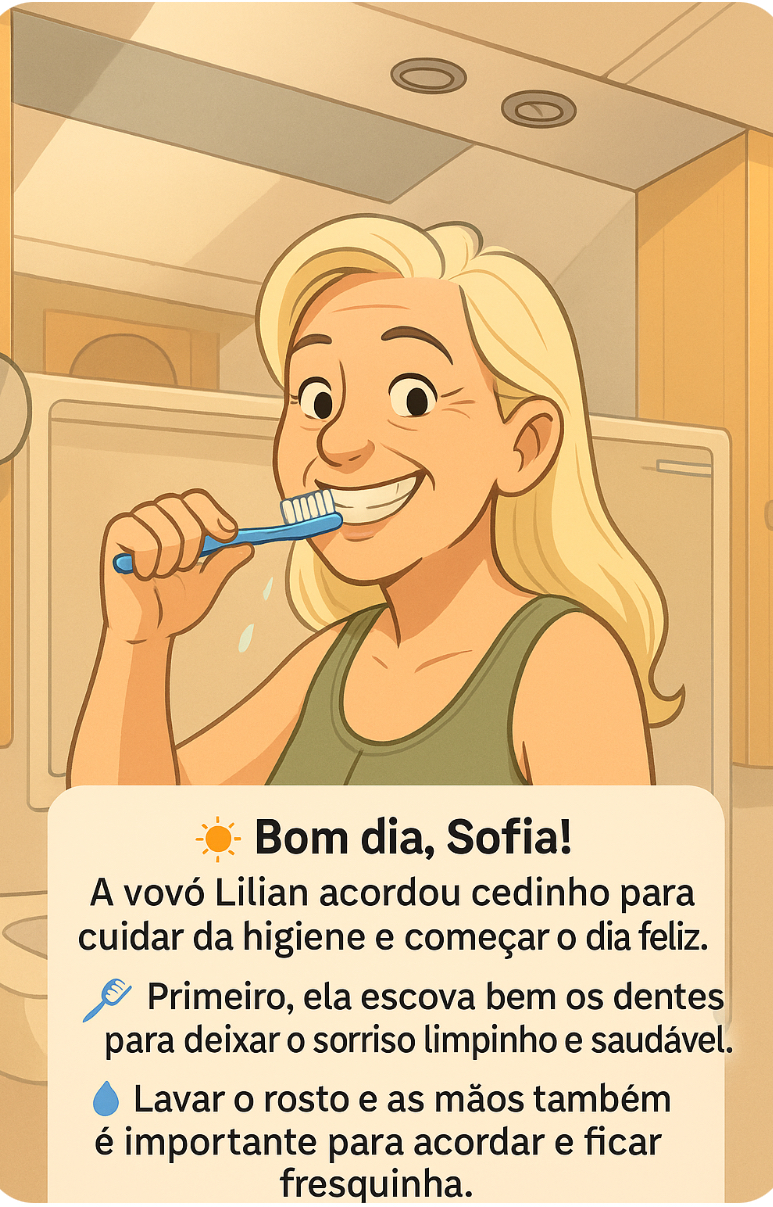 Sofia escovando os dentes